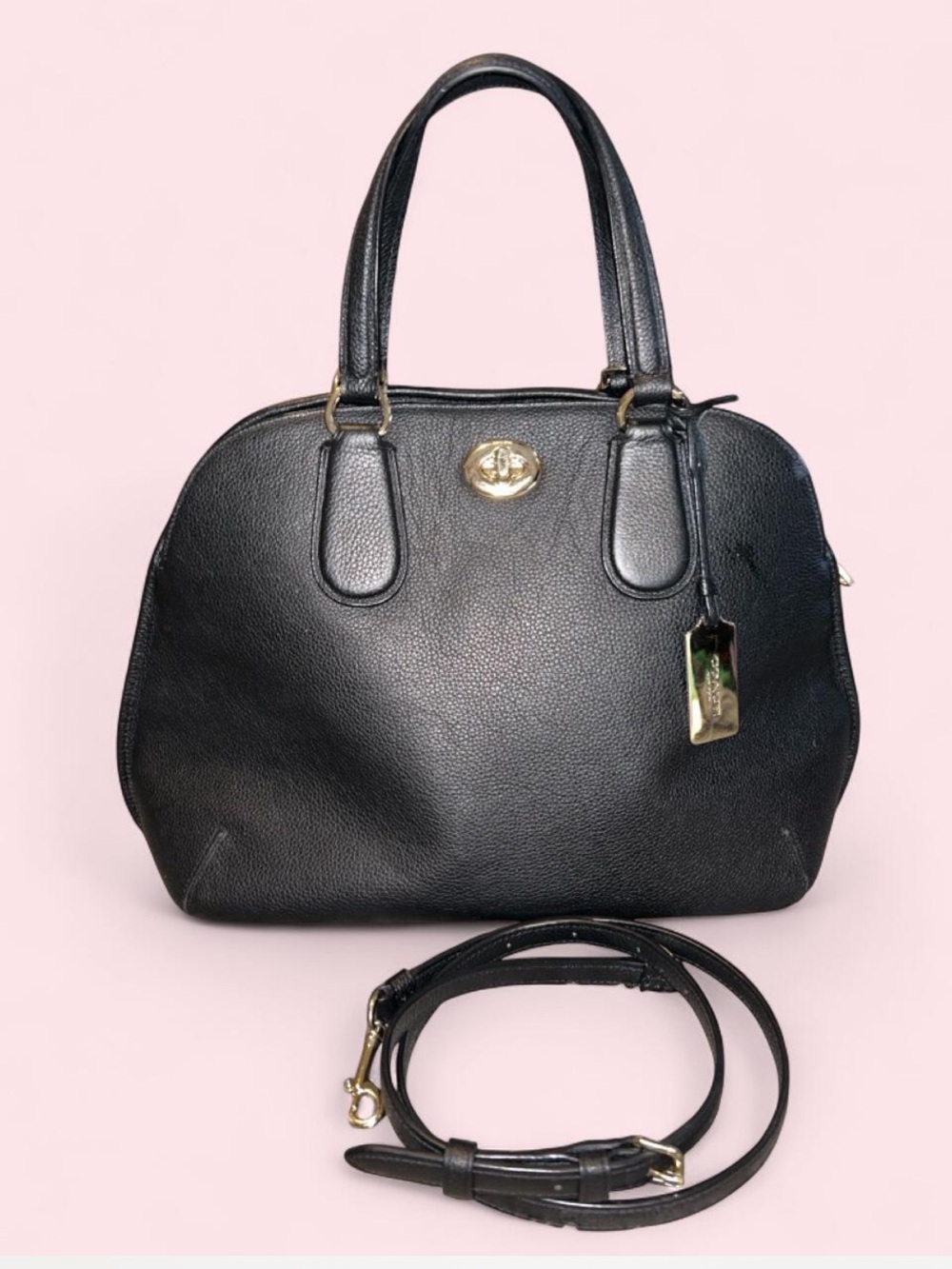 Coach Prince Street Satchel - Black Pebbled Leather 36542